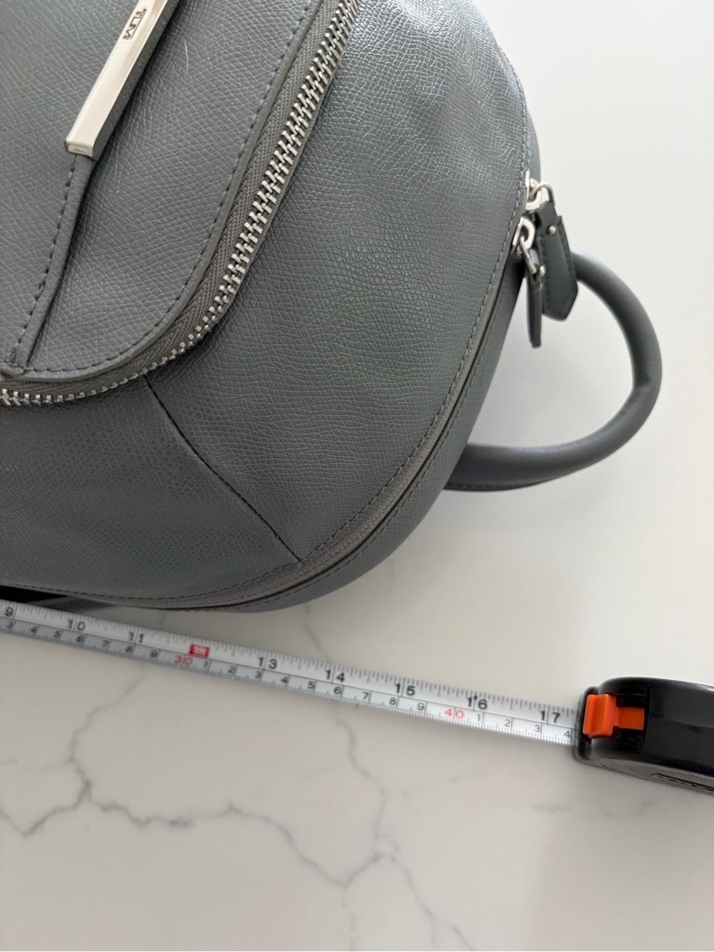 Tumi Women’s Gray Leather Studded Backpack. Large size.
NWOT. Never used it. - Picture 13 of 16